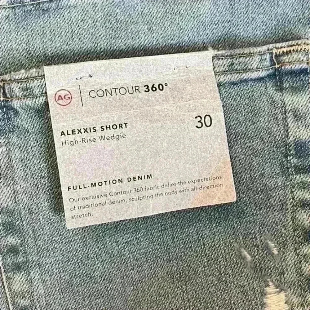 Ag NWT Adriano goldschmied Alexxis high rise Distress cut off shorts 30 Contour - Picture 4 of 4